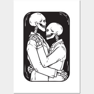 skull couple love Posters and Art
